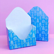 Декоративный конверт-кашпо "Зимние елочки"