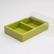Коробка с делением на два мыла,15х9,5х4см,зеленая