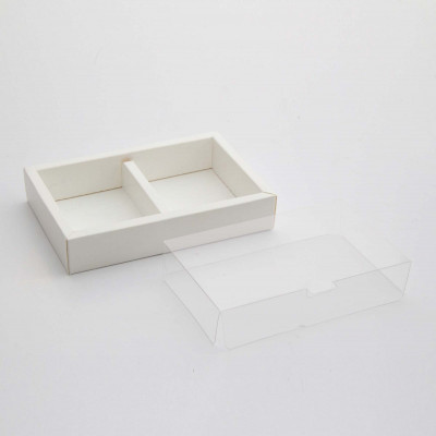 Коробка с делением на два мыла,15х9,5х4см,белая