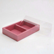 Коробка с делением на два мыла,15х9,5х4см,розовая