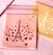 Пакеты "Эйфелева башня на розовом фоне" с клеевым краем, 10х10 см
