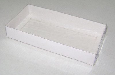 Коробка белая с прозрачной крышкой 240х110х045