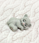 3D Форма силиконовая "Мини котенок спит"(предварительный заказ)